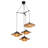 Cascade 4-Light Cluster Pendant Light Natural Rattan Shade Coastal Chic Chandelier In Matte Black
