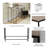2 Piece Set 29"H/33"H Gold Aluminum Nested Side Tables with Multi-Colored Tops, Modern Accent Tables with Iron Frame for Living Room or Entryway