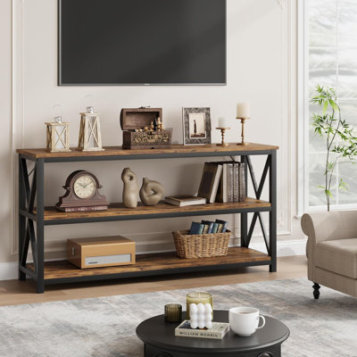 Entryway 55.1 * 13.4 * 30 Inch Console Table, 3-Tier Entryway Table w/ Open Shelves, Entryway Table with Storage, Living Room Tables