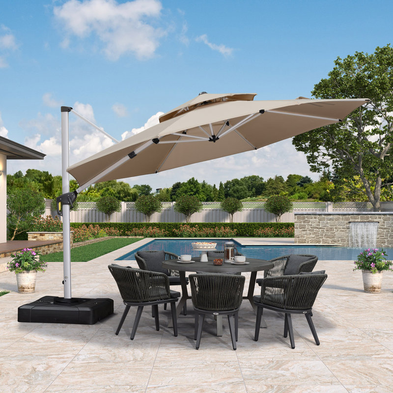 Felipe 365cm Cantilever Parasol, Beige