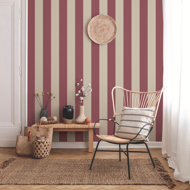 Essential Stripes Classic Stripe Wallpaper, Pink