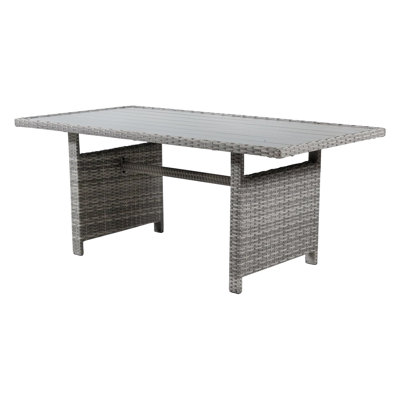 58.6" W Contemporary Patio Dining Table, Gray