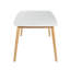 Table de salle à manger, 59 pouces rectangulaire en faux bois blanc, pieds évasés bruns-121481534
