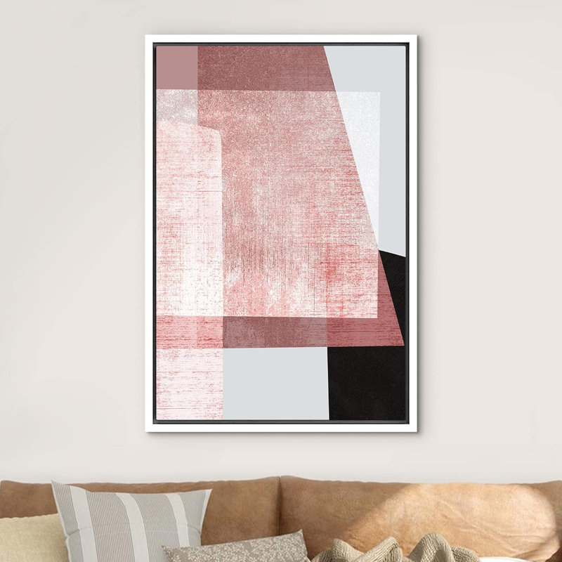 Illustration de style abstrait Mid-Century, Blanc, H 36 po x l 24 po