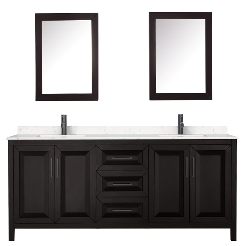 Daria 80'' W Double Vanity, Dark Espresso, Polished Chrome