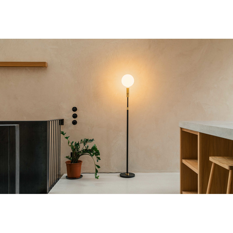Poise Adjustable Floor Lamp In Brass With Sphere V