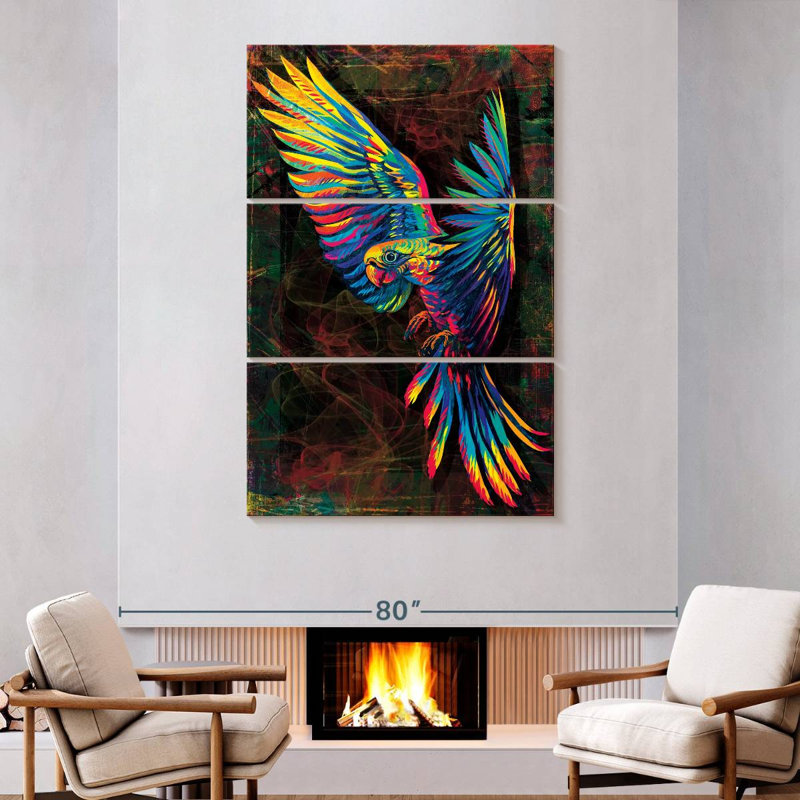 Brampt Colorful Amazon Parrot, 74" H x 48" W