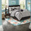 ensemble de literie gris en simili suède avec coussins décoratifs pour chambre à coucher moderne