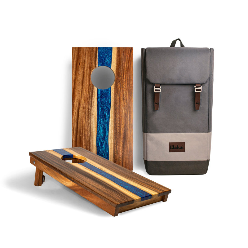 Planches de cornhole en bois époxy, Saphire, H 24 po x l 12 po x P 2 po