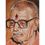 "Swami Vardanandbharti", peinture à l'huile sur toile par Malhar Ambulgekar