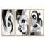 «White and Black Ink Spiral», ensemble de 3 toiles abstraites sur toile-129013566-129013568
