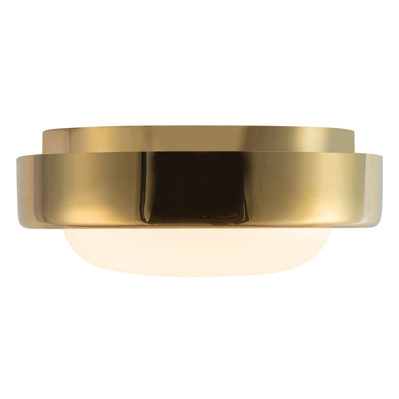 Pebble 8-in Silver dimmable LED Flush Mount, Brass