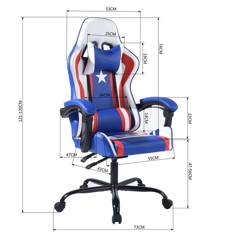 Inbox Zero Mccarthy Adjustable Reclining Ergonomic Faux Leather Swiveling PC & Racing Game Chair