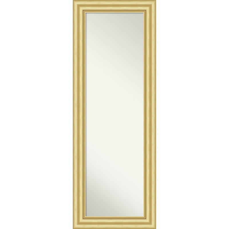 Sophia Non-Beveled Framed Full-Length On the Door Mirror, Gold