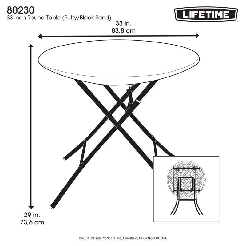 Table pliante ronde 33 po