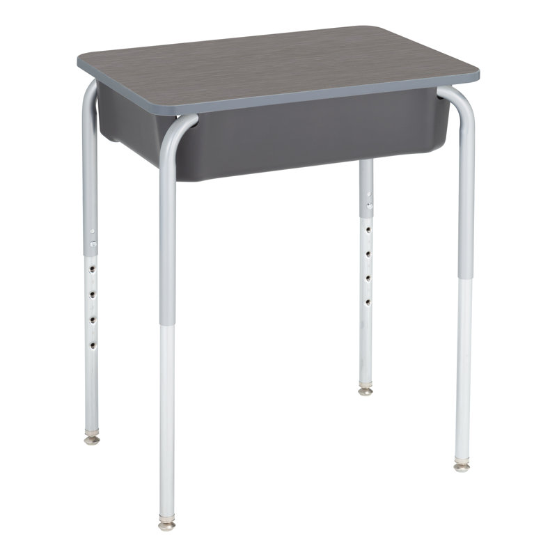Bureau d'étudiant à hauteur ajustable avec boîte à livres (paquet de 2), Brume argentée, Strandz cosmique / graphite