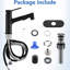 Robinet de lavabo de salle de bain avec drain escamotable et bonde escamotable, acier inoxydable de couleur noir mat, surface-121638723