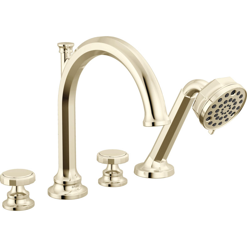 Beauclere™ Roman Tub Faucet With Handshower, Lever Handle, Brilliance Polished Nickel