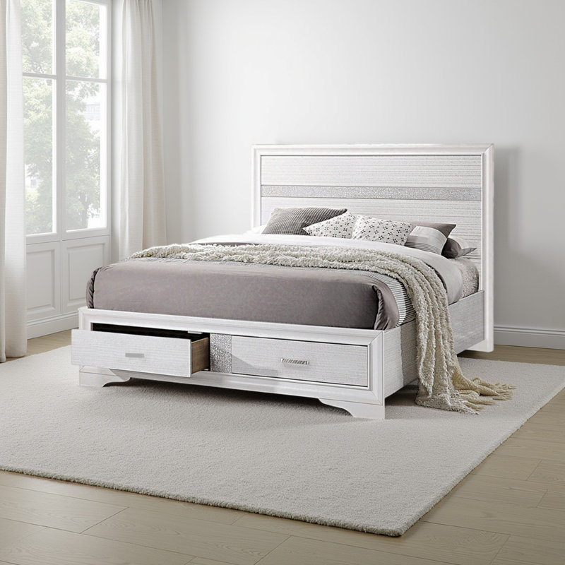 Mirola Solid Wood Platform Storage Bed, King