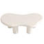 Table basse irrégulière blanc crème avec 4 pieds