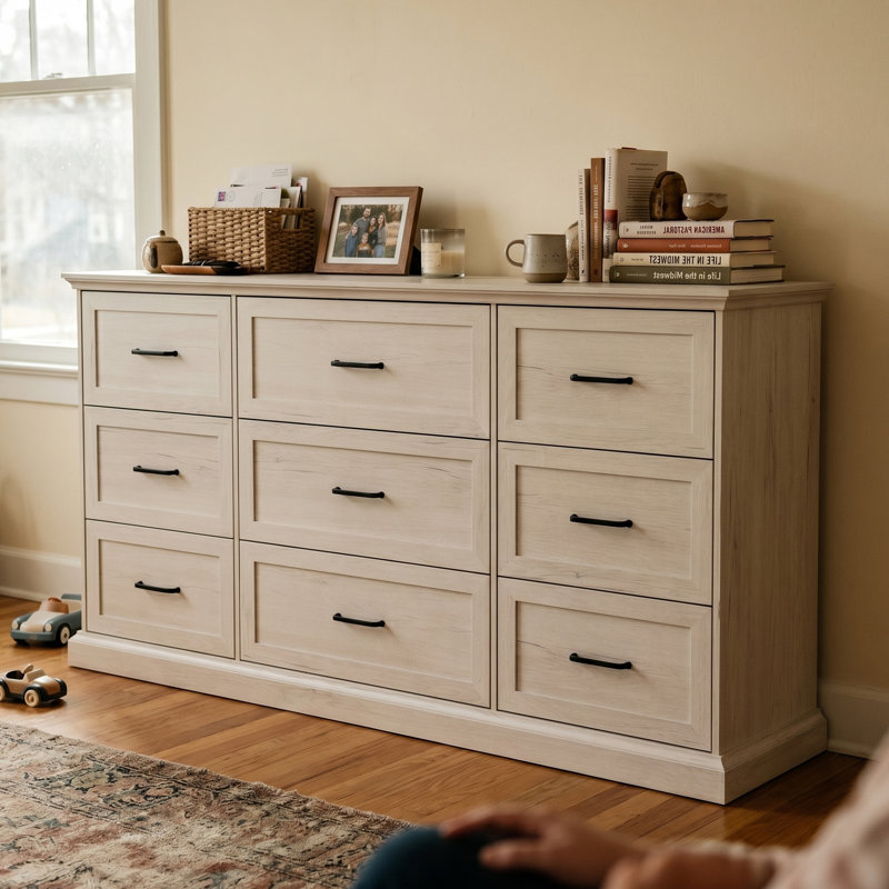 Commode 9 tiroirs avec rangement solide