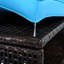 Double chaise longue d'extérieur avec dossier réglable et table d'appoint cachée avec auvent incurvé pour parasol-103344159