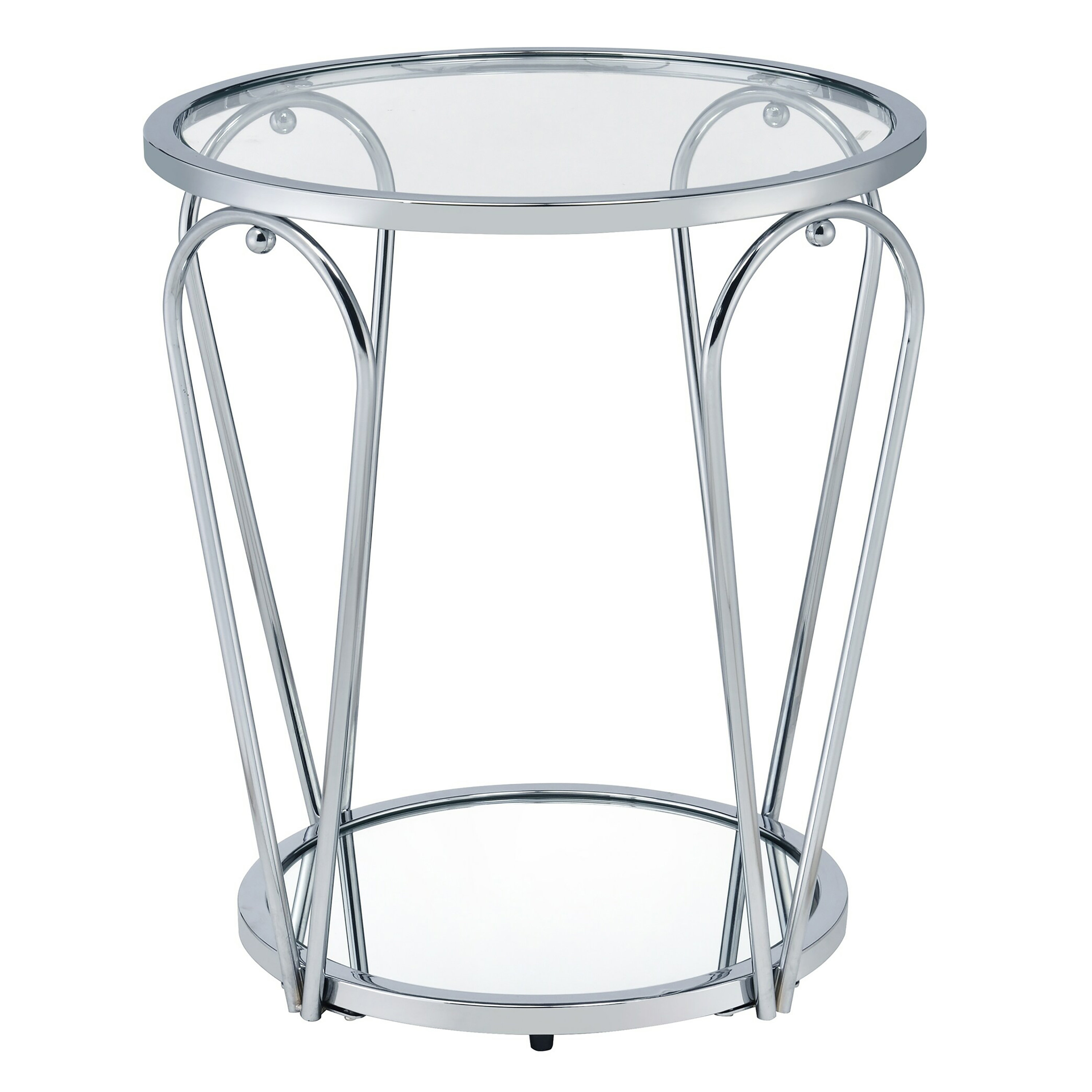 Everly Quinn Renea 20" Length Glass Top Round End Table - Wayfair Canada