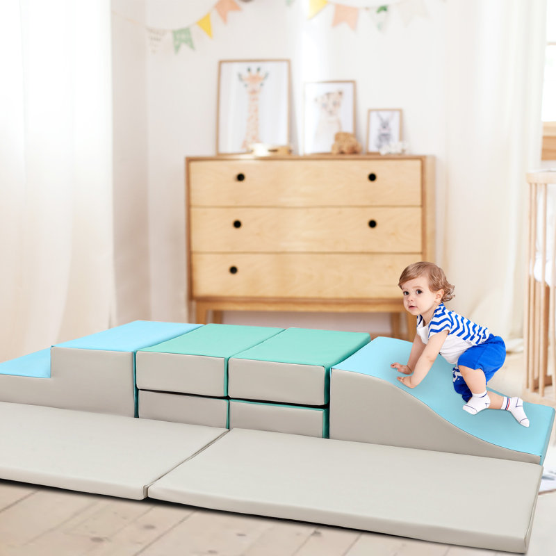 10 pièces de blocs d'escalade en mousse, Rose/bleu/beige