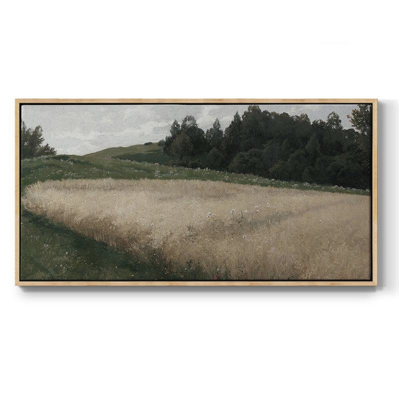 Série paysage - DCXLI- Toile tendue avec châssis tendue, prête à être accrochée, H 25 po x l 49 po, Naturel