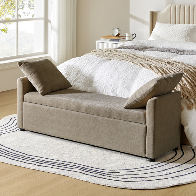 Aristides Modern 59.4" Wide Storage Bench with Two Pillows