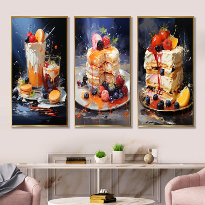 Expressive Cravings Desserts - Desserts Wall Art Living Room Set Of 4