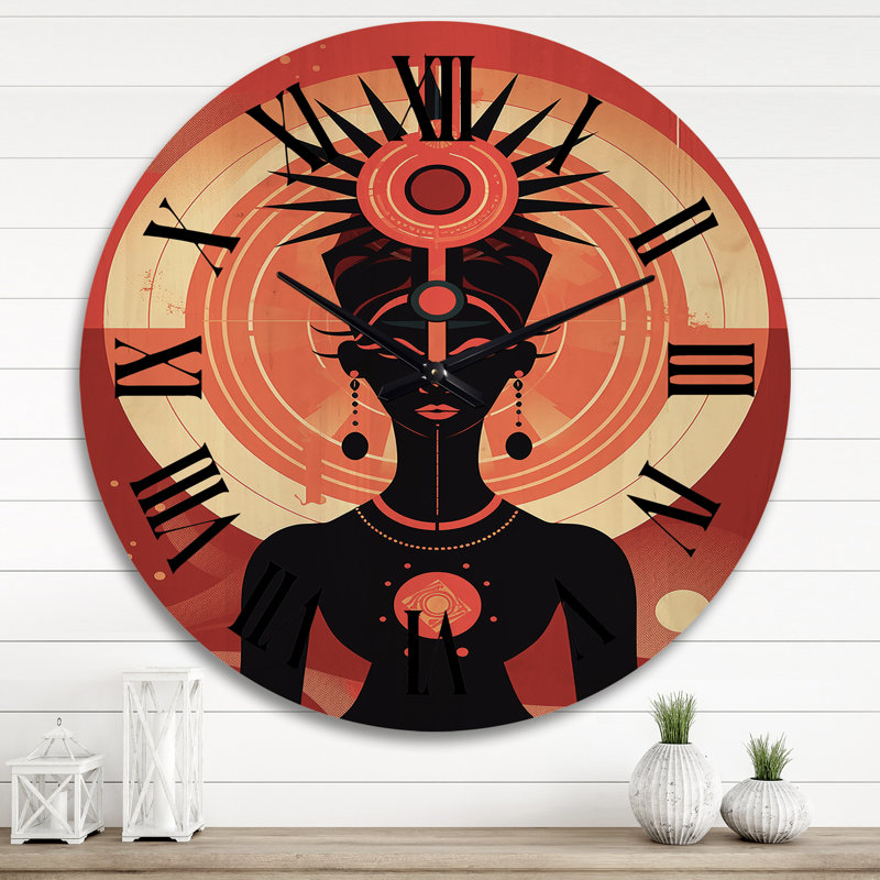 Horloge murale en bois massif Pariksit, Très grand