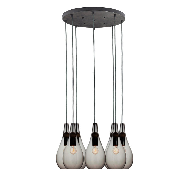 Earth 8 - Light Chandelier, Matte Black, 24" H x 18" W x 18" D