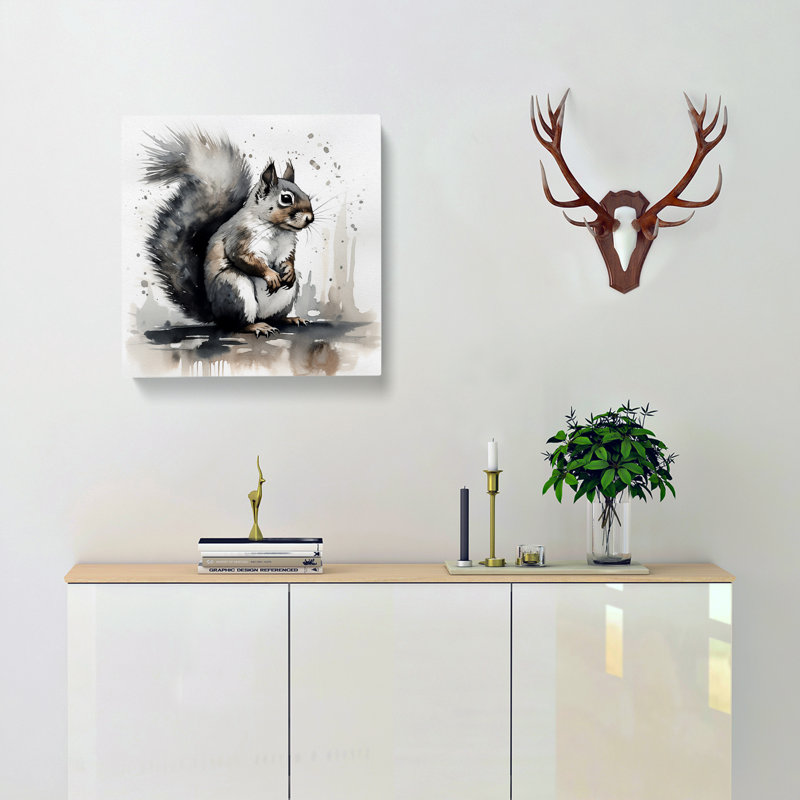 Squirrel Ink Wash - Wrapped Canvas