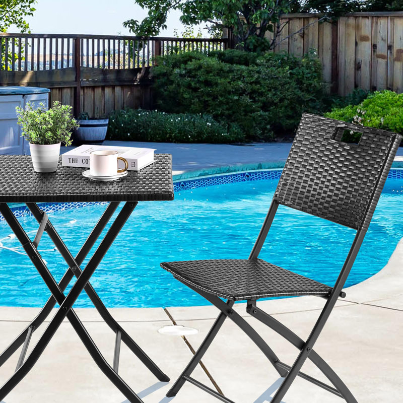 Patio Dining Side Chair, Black