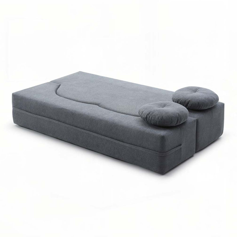 Canapé-lit pliant en mousse, canapé-lit pliant avec coussin, Gris