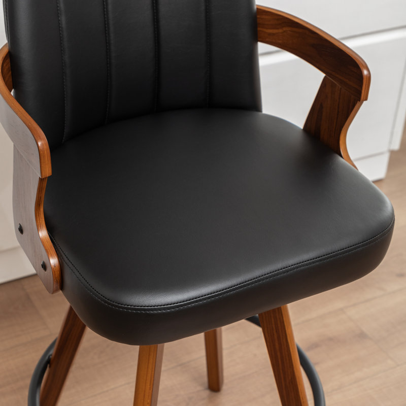 Tabouret de bar pivotant Jarissa, Noir