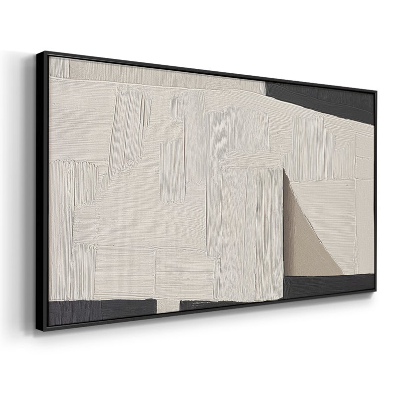 Série abstraite-DCXLIX- Toile tendue avec châssis tendue - Prêt à accrocher, Noir, H 21 po x l 41 po