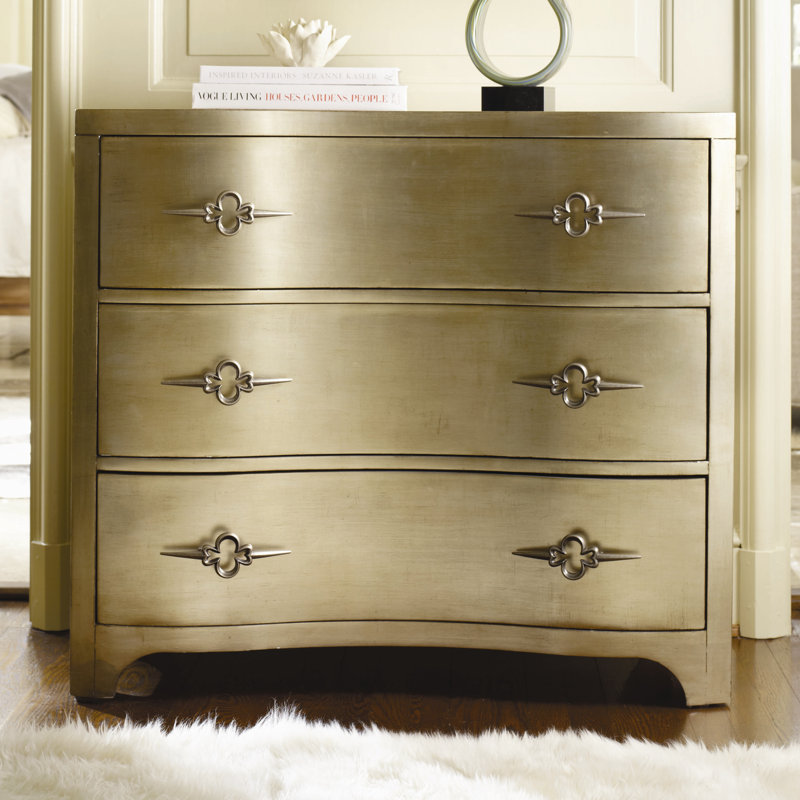Sanctuary Three-Drawer Shaped Front Gold Chest