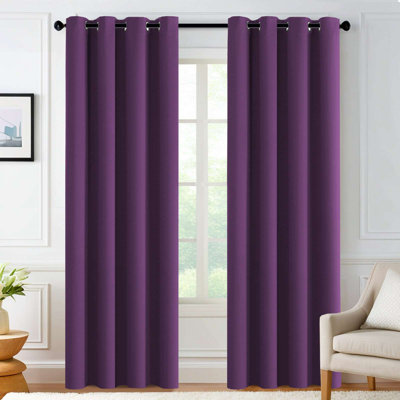 Ensemble de 2 panneaux de rideaux pour chambre / salon - Rideaux obscurcissants et isolants avec œillets