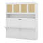 Lit escamotable simple avec armoire de rangement, bureau et lumière, lit escamotable escamotable mural en bois avec tablettes-94828631