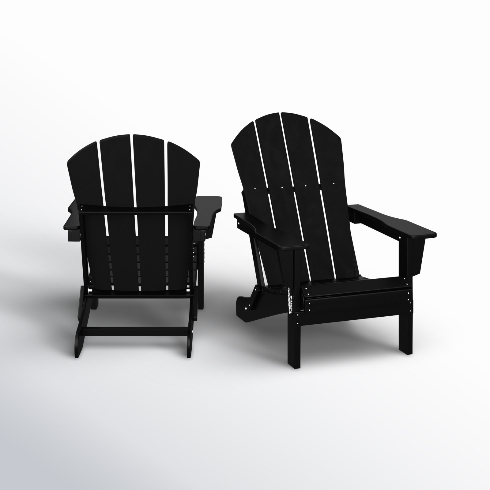 Laguna Foldable Outdoor Adirondack Set, Black