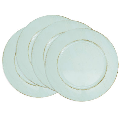 Vintage-Inspired Distressed Charger Plate (Set of 4)