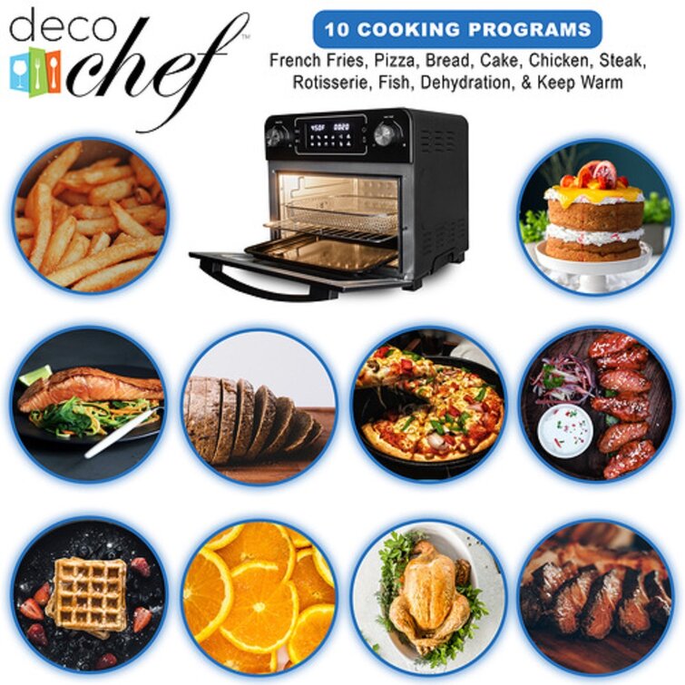 Deco Chef 24QT Stainless Steel Countertop Toaster Oven w/ Air Fryer