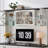 72" Farmhouse Executive Desk With Hutch, Computer Workstation With Charging Station & 5 Drawers Storage Cabinet For Home Office,-431635918