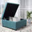 Tufted Square Storage Ottoman, Dark Teal