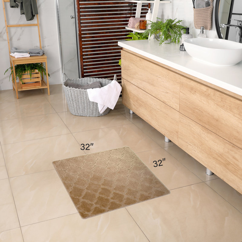 Tapis de cuisine, Beige clair, Carré 2 pi 8 po