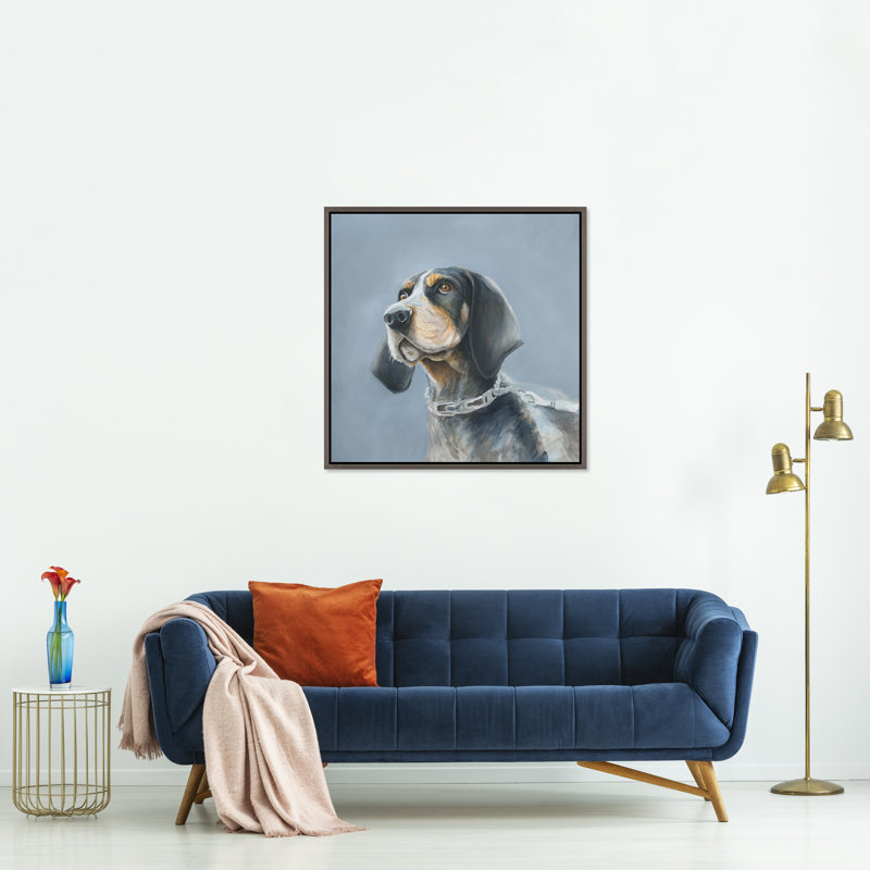 «Blue Smokey II» par D'Alessandro Léon - peinture à cadre flottant sur toile