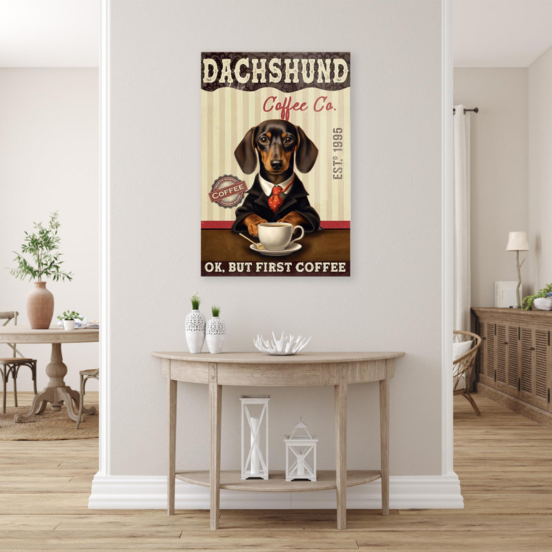 " Dachshund Coffee Co ", 14" H x 11" W x 1.25" D