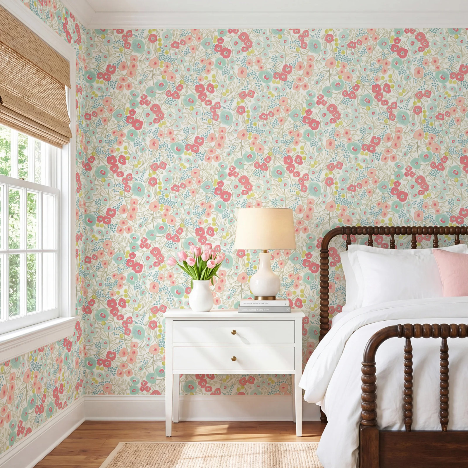Garden Wallpaper, Pink
